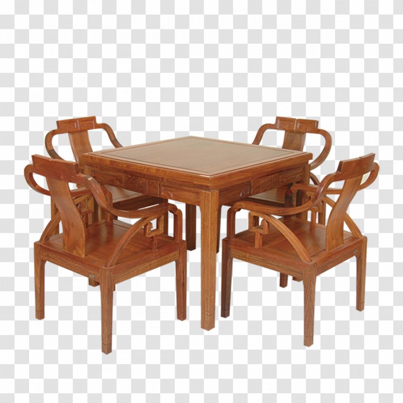 Table Yangxin County, Shandong Chair Furniture Wood - Varnish - Four Ancient Chairs Transparent PNG