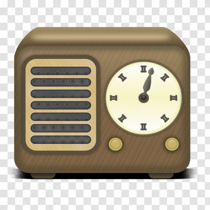 Golden Age Of Radio Microphone Antique - Brown Wood Vintage Alarm Clock Transparent PNG
