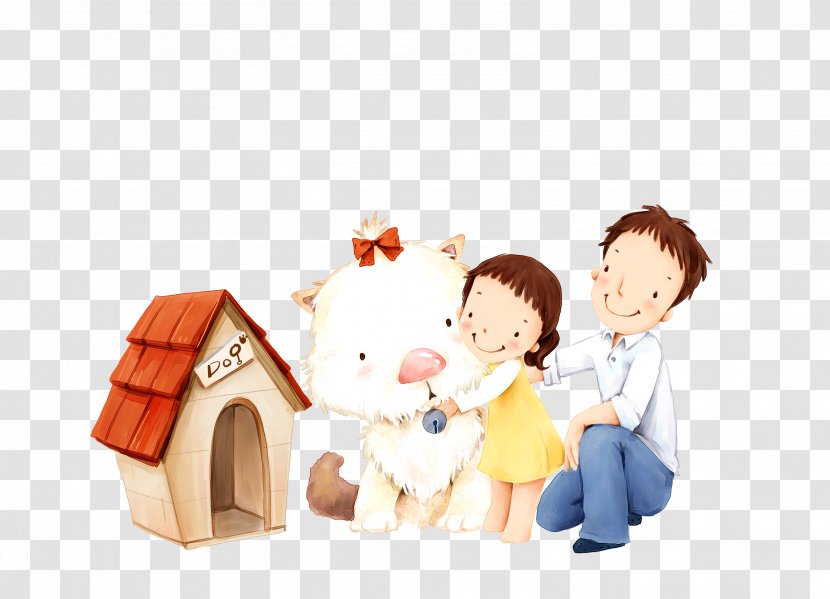 Family Father Daughter - Cartoon - Puppy Bear Father's Day Dad And Transparent PNG