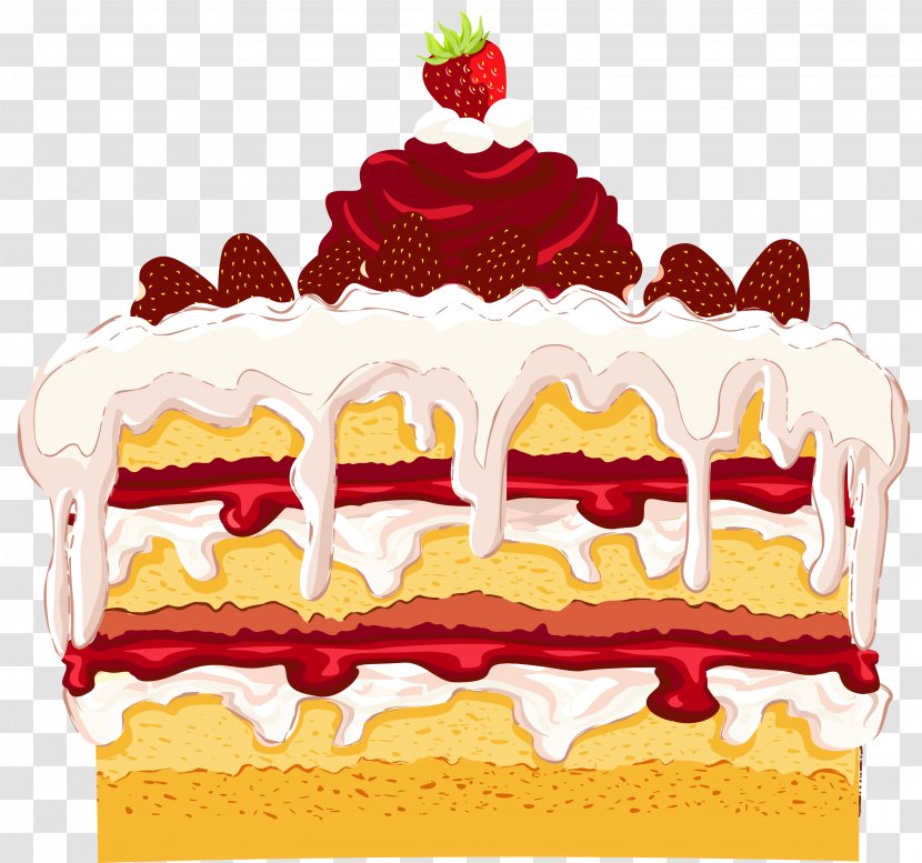 Birthday Cake Cupcake Dessert Shortcake Clip Art - Strawberry Clipart Transparent PNG