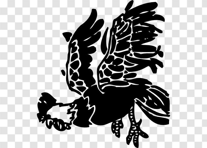 Polish Chicken Rooster Clip Art - Black Transparent PNG