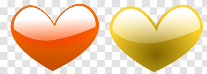 Heart Yellow Orange Color Clip Art Transparent PNG