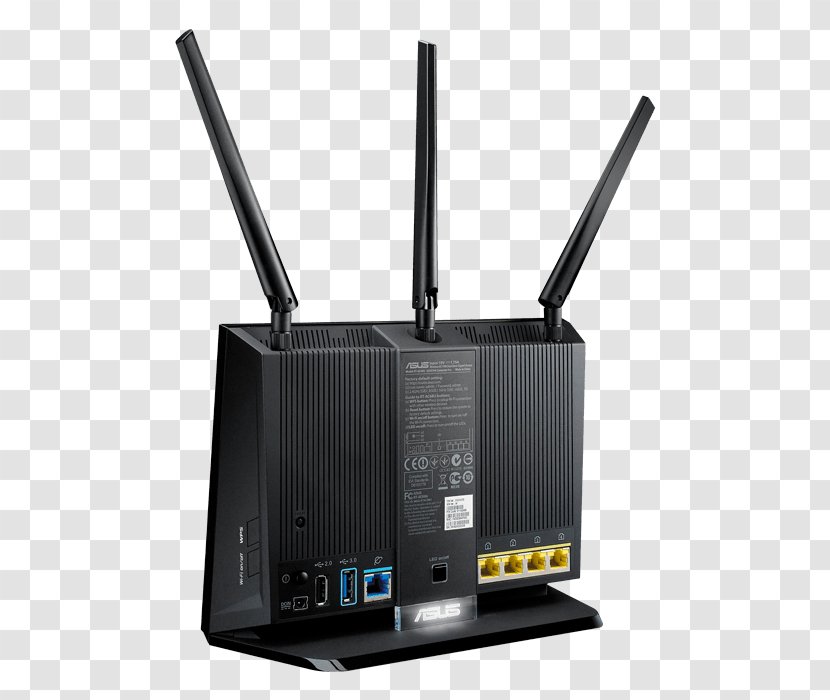 Wireless Router ASUS RT-AC68U IEEE 802.11ac RT-AC1900P - Netgear Nighthawk R7000 - Electronic Device Transparent PNG
