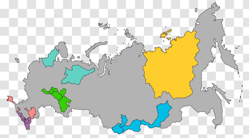 World Map Federal Subjects Of Russia Omsk Oryol - Mapa Polityczna Transparent PNG