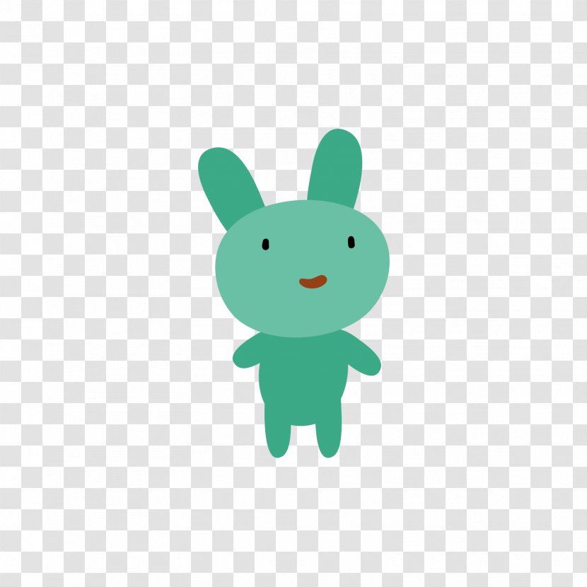 Cartoon Animal Download - Green - Rabbit Transparent PNG