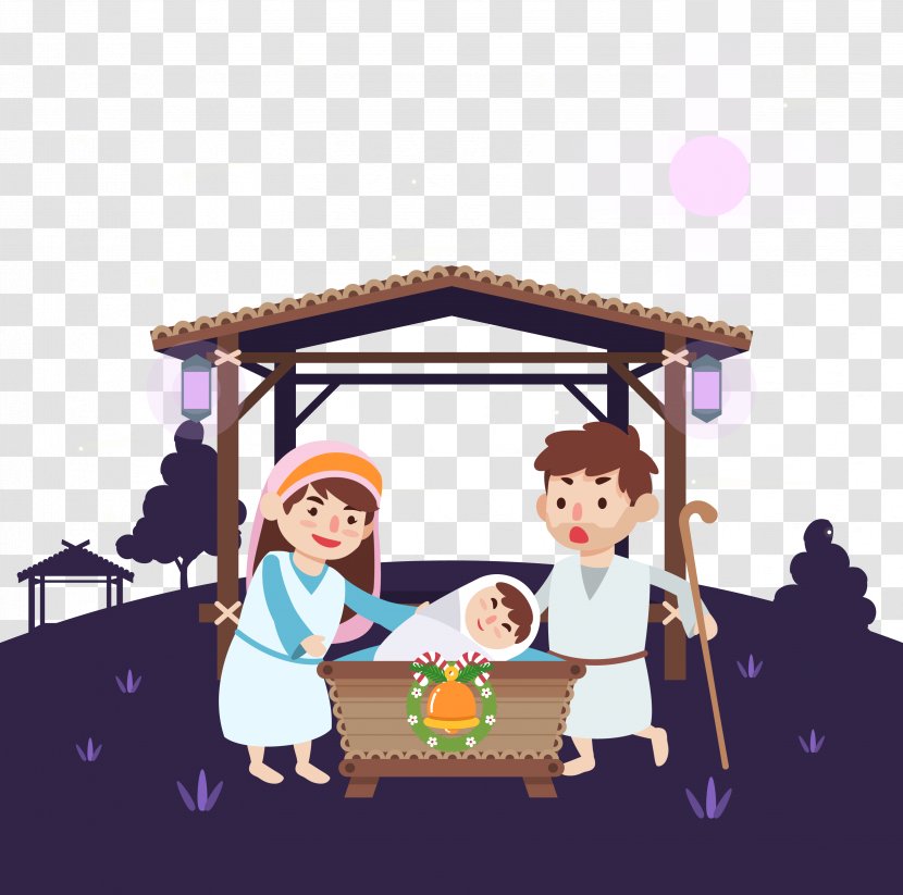 Nativity Of Jesus Birth Illustration - Jesus' Transparent PNG