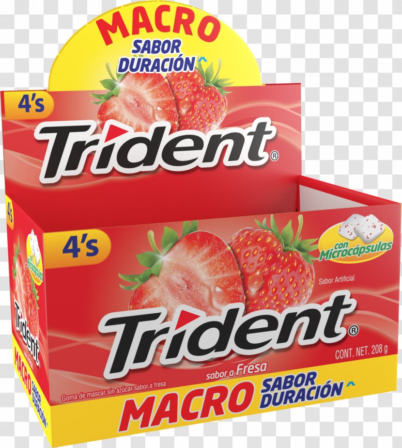 Strawberry Chewing Gum Trident Flavor Mentha Spicata - Processed Food Transparent PNG