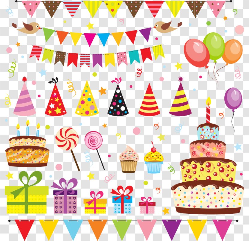 Party Birthday Cartoon Royalty-free - Hat - Vector Elements Transparent PNG