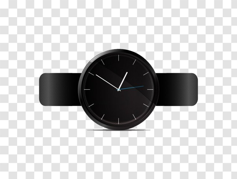 Watch Black Strap Quartz Clock Transparent PNG