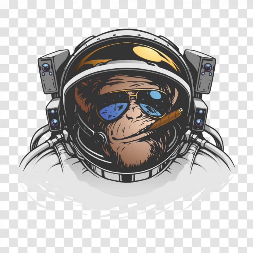 Chimpanzee Ape Monkey Illustration - Monkeys And Apes In Space - Outer Orangutan Transparent PNG