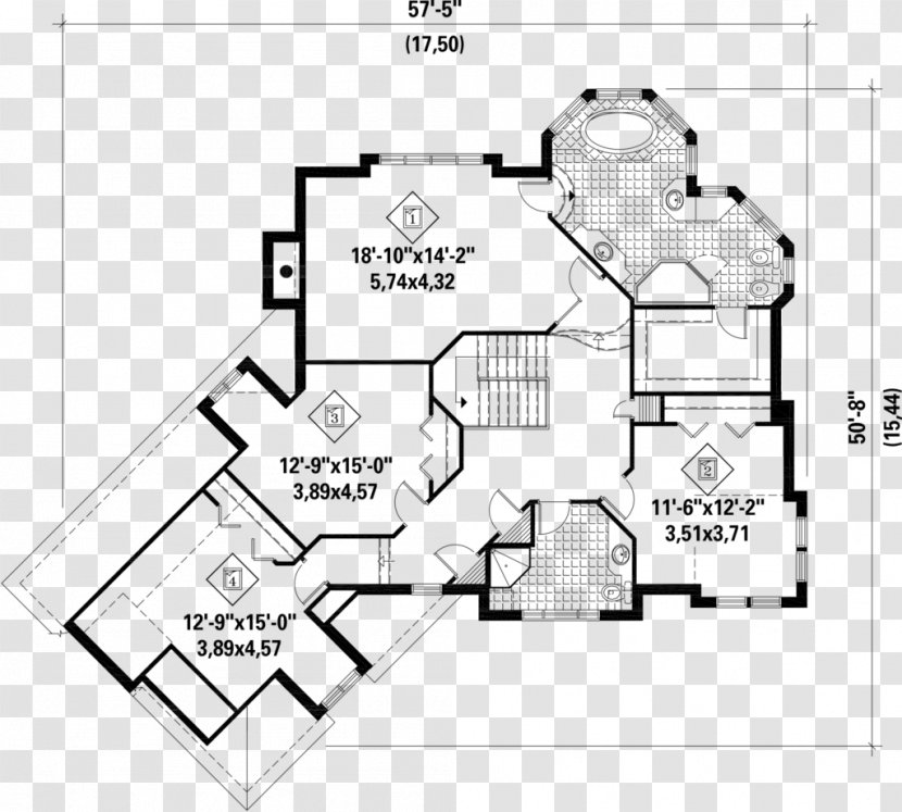 Floor Plan Drawing - European And American Style Terror Transparent PNG