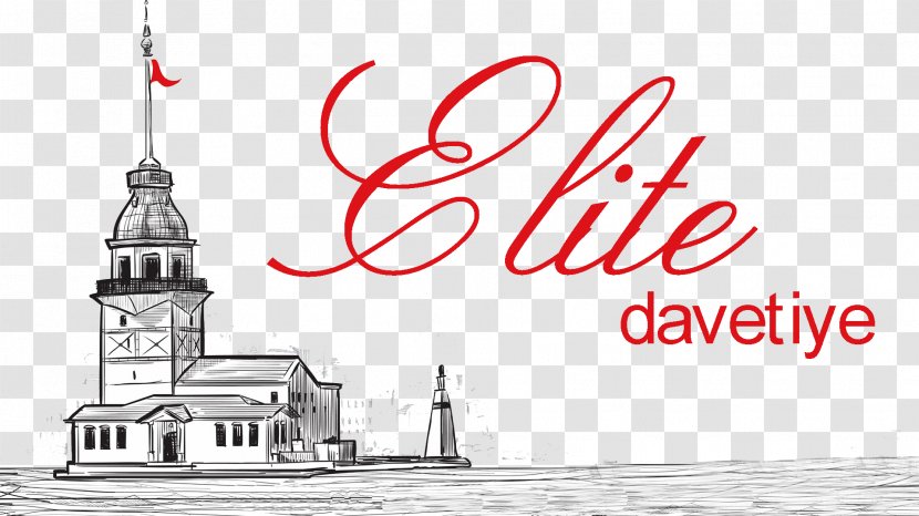 Maiden's Tower Drawing Galata Painting - Net - Davetiye Transparent PNG