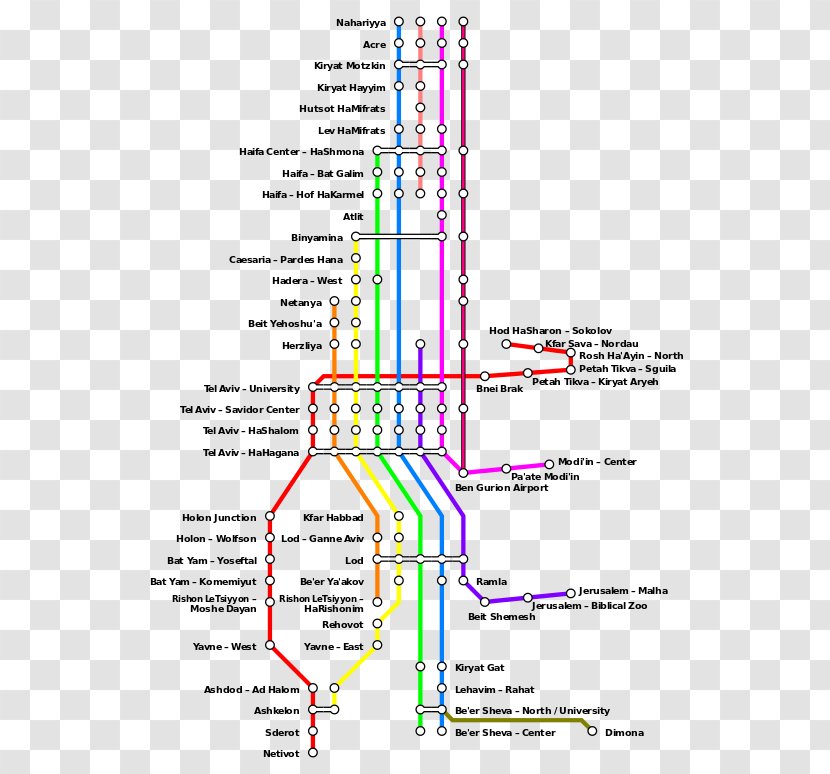 Israel Railways Binyamina Rail Transport In Map - Text Transparent PNG