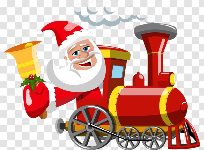 Santa Claus Train Gift Christmas Clip Art - Stock Photography Transparent PNG