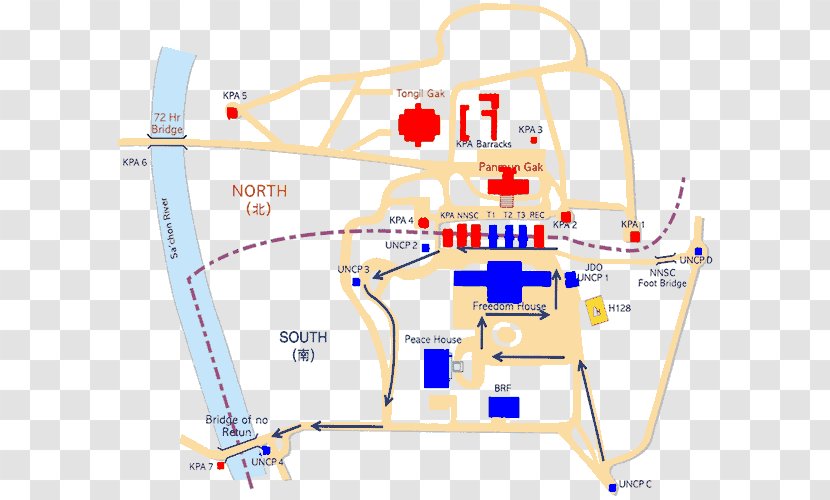 Panmunjom Camp Bonifas Korean Demilitarized Zone Joint Security Area Imjingak - Tourism - Korea Map Transparent PNG