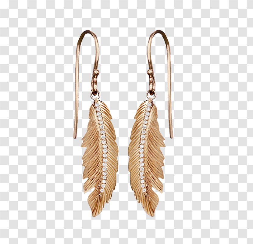 Earring Jewellery Colored Gold Feather - Earrings Transparent PNG
