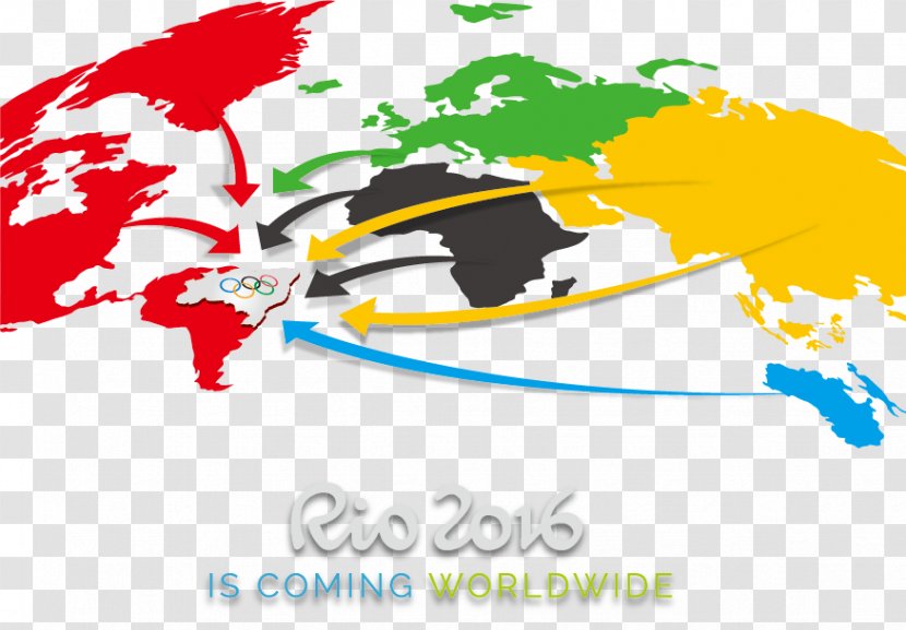 2016 Summer Olympics Rio De Janeiro World Map - Yellow - Material Transparent PNG