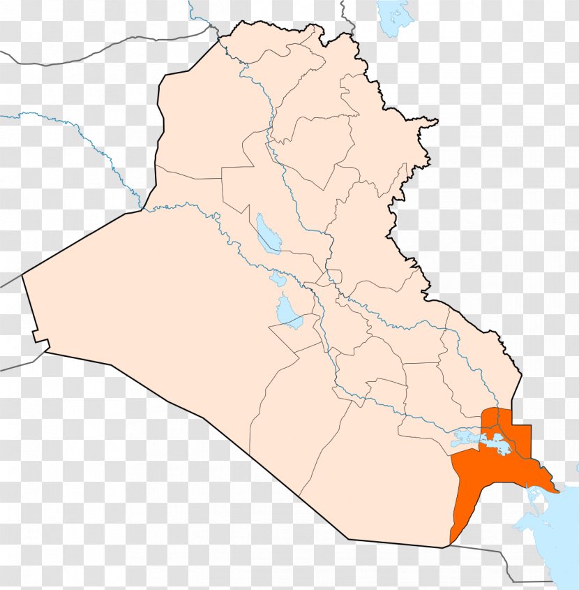 Basra Dhi Qar Governorate Map Governorates Of Iraq Muhafazah Transparent PNG