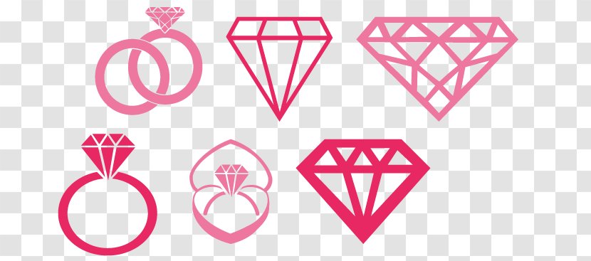 Diamond Ring Wedding - Cartoon - Vector Romantic Transparent PNG