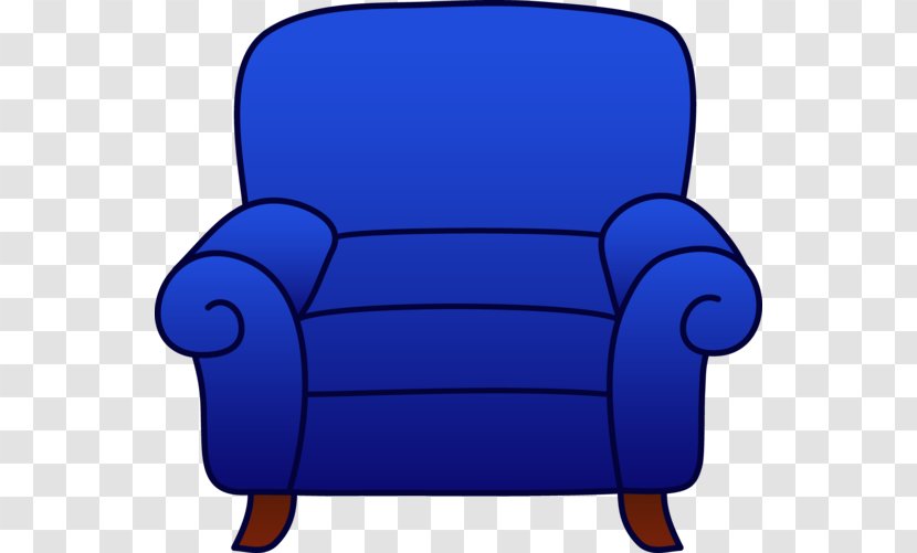 Table Chair Couch Living Room Clip Art - Electric Blue - Cliparts Different Things Transparent PNG