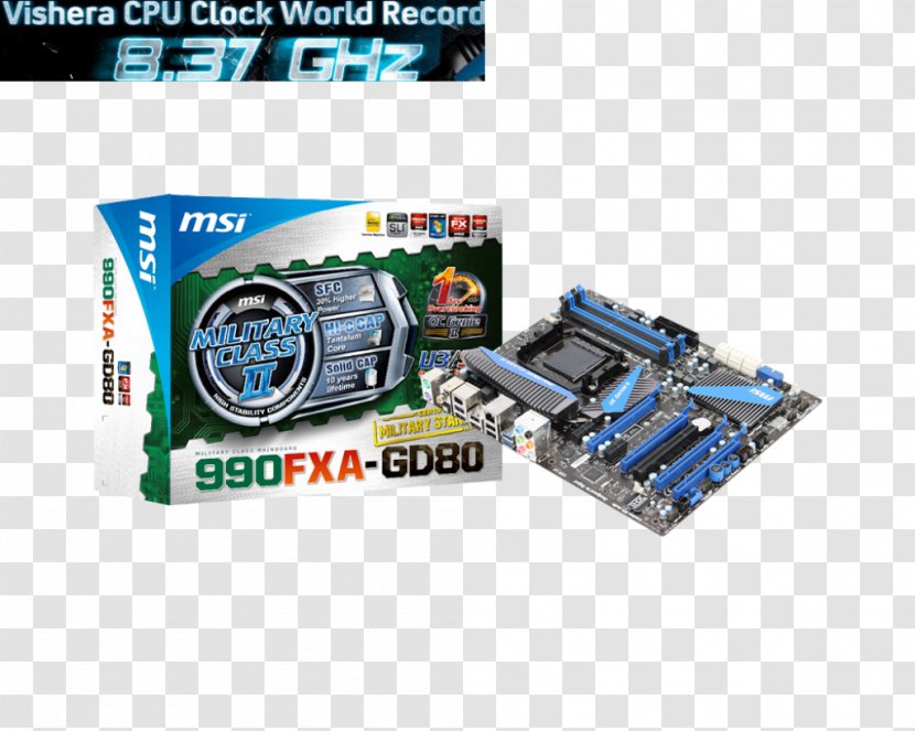 Graphics Cards & Video Adapters Motherboard MSI 990FXA GAMING Micro-Star International - Io Card - Socket AM3 Transparent PNG