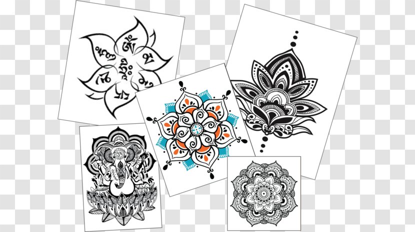 Abziehtattoo Henna Body Art Painting - Area - Mandala Yoga Transparent PNG