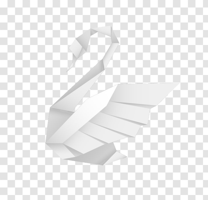 Cygnini Paper White Origami - Simple Swan Transparent PNG