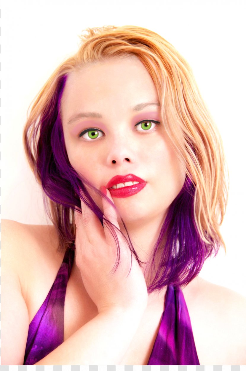 Bleach Purple Human Hair Color Coloring Hairstyle - Watercolor - Tiff Transparent PNG