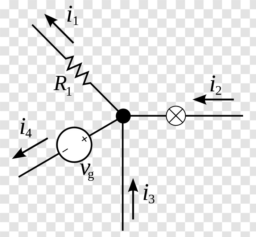Kirchhoff's Circuit Laws Electronic Electronics Electric Potential Difference Electrical Engineering - Lumped Element Model - Pierwsze Prawo Kirchhoffa Transparent PNG