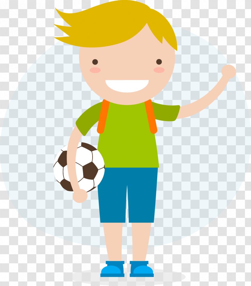 Student School Education Illustration - Cartoon - A Boy With Football To Go Transparent PNG