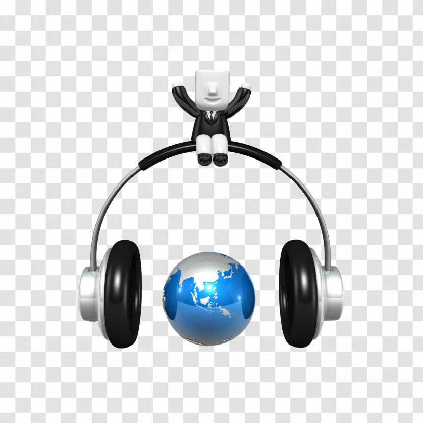 3D Computer Graphics Headphones Phone Connector Template - Sphere - And Earth Transparent PNG