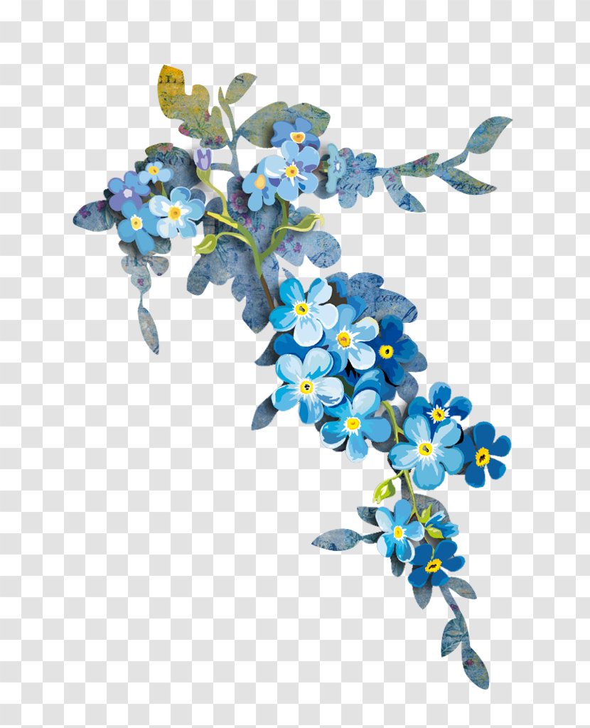 Flower Blue Watercolor Painting Clip Art - Flora Transparent PNG