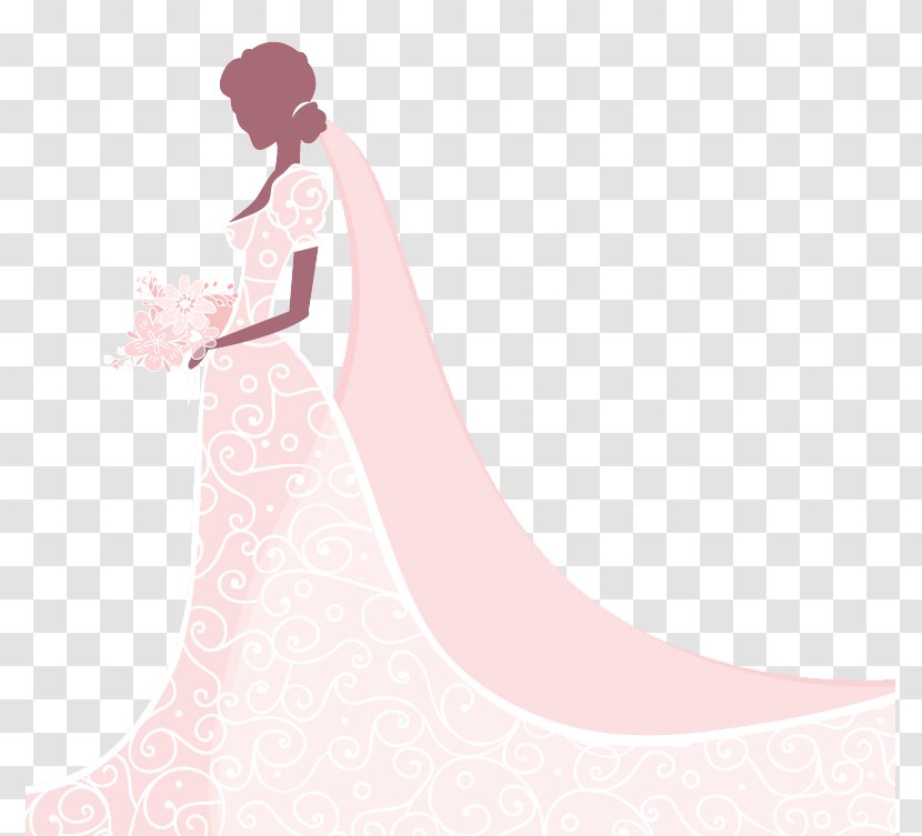 Gown Beauty Woman Illustration - Watercolor - The Bride Wore A Wedding Dress Transparent PNG