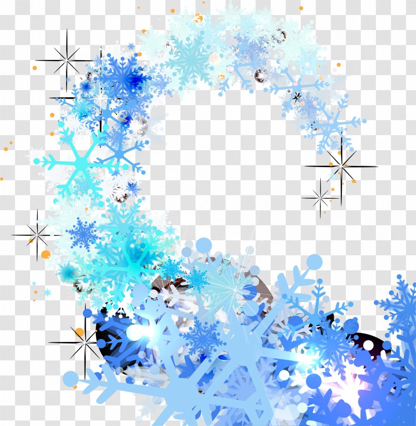 Snowflake Blue Adobe Illustrator - Petal - Floating Transparent PNG