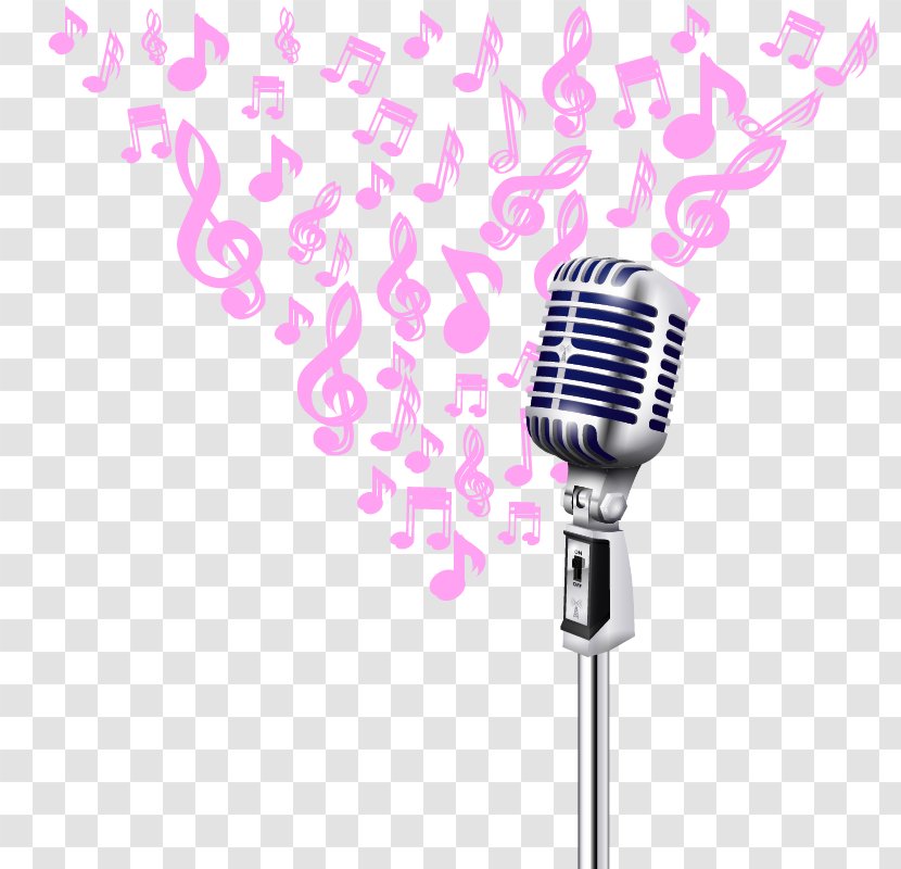 Microphone Musical Note - Watercolor Transparent PNG