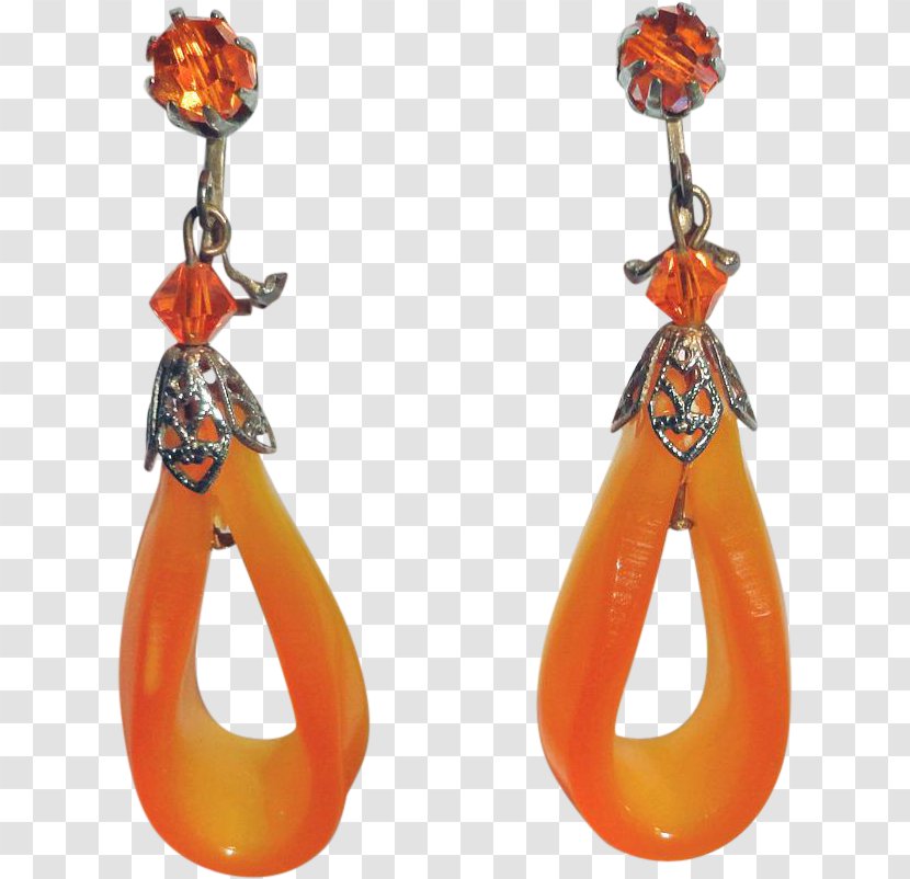 Earring Imitation Gemstones & Rhinestones Body Jewellery - Orange - Gemstone Transparent PNG