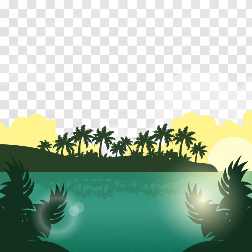Graphic Design Text Wallpaper - Little Fresh Green Island Transparent PNG