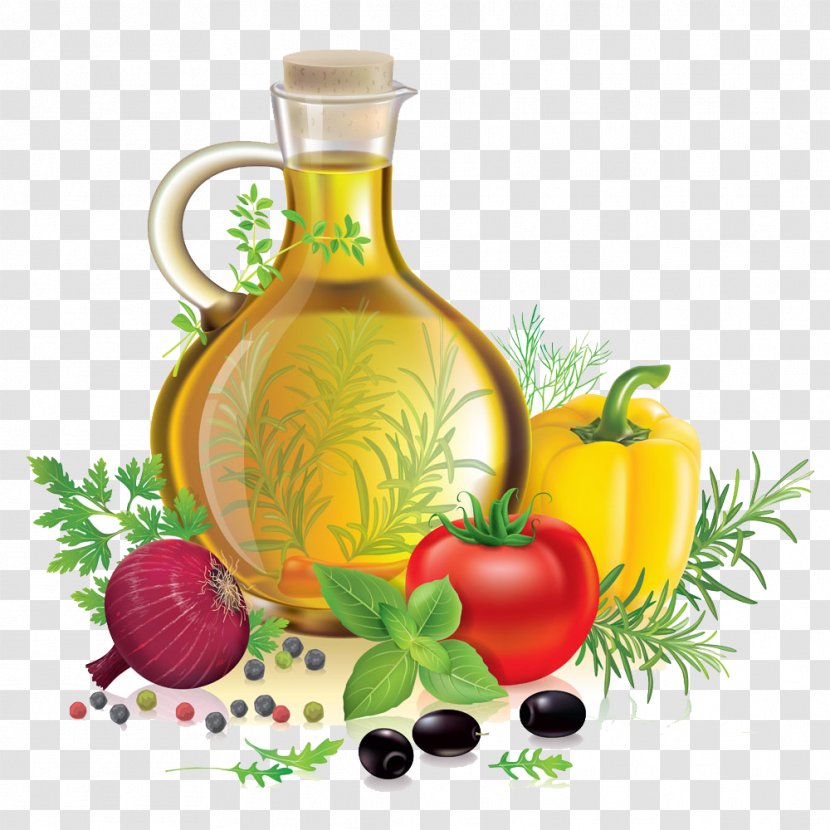 Olive Oil Vegetable Herb Clip Art - Bottle - Vegetables And Transparent PNG