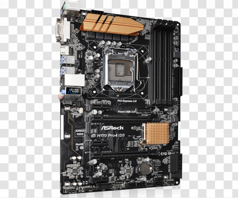 Motherboard ASRock Z170 Pro4 / D3 Computer Hardware Printed Circuit Board Central Processing Unit - Personal - 4core Cpu Transparent PNG