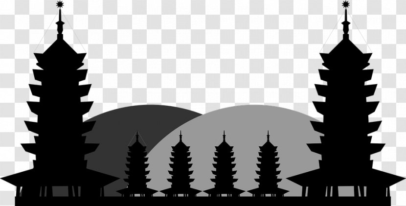 China Chinese Pagoda Clip Art - Monochrome Photography Transparent PNG