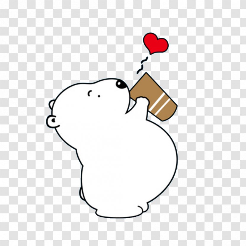 Bear Cartoon - Flower - Drink Water Transparent PNG