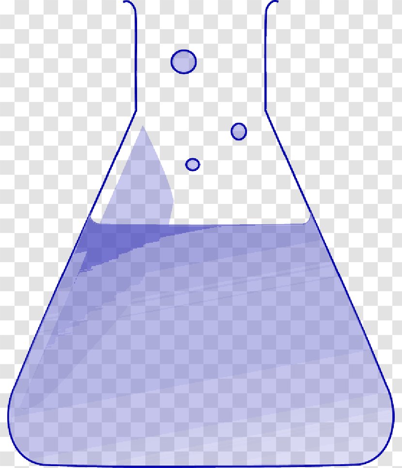 Cone Line Erlenmeyer Flask Area Angle - Electric Blue - Apparatus Cartoon Transparent PNG
