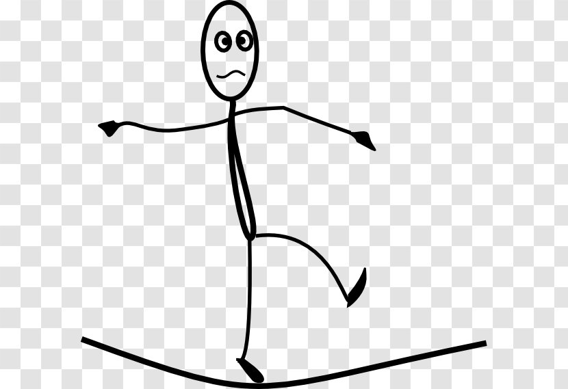 Tightrope Walking Cartoon Circus Stick Figure Clip Art - Royaltyfree - Angry Stickman Cliparts Transparent PNG