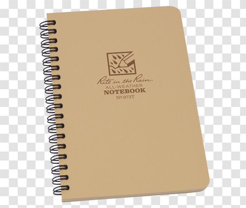 Paper Notebook Rite In The Rain All-Weather Tactical Field Kit: Tan CORDURA Fabric Cover, 4 Pocket Top - Uy Transparent PNG
