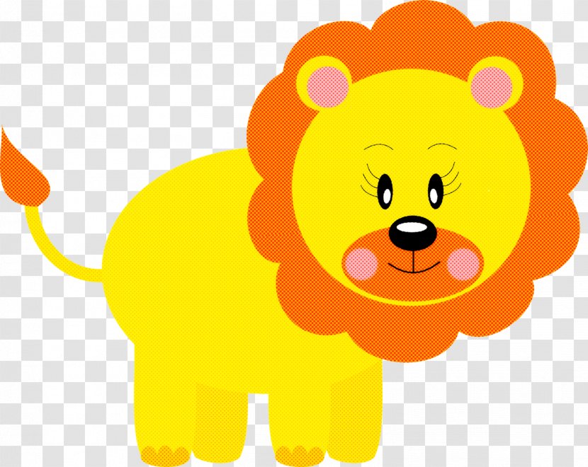 Cartoon Lion Yellow Clip Art Big Cats - Wildlife Animal Figure Transparent PNG
