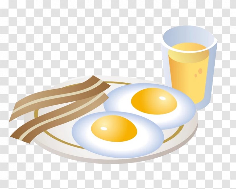 Breakfast Fried Egg Milk Omelette - Dishware - Drink Transparent PNG