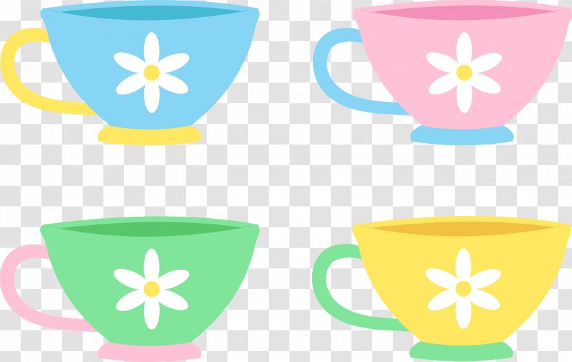Coffee Cup - Turquoise Yellow Transparent PNG