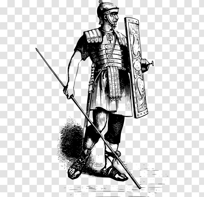 Ancient Rome Roman Army Soldier Drawing Legionary - Weapon - Vector Transparent PNG