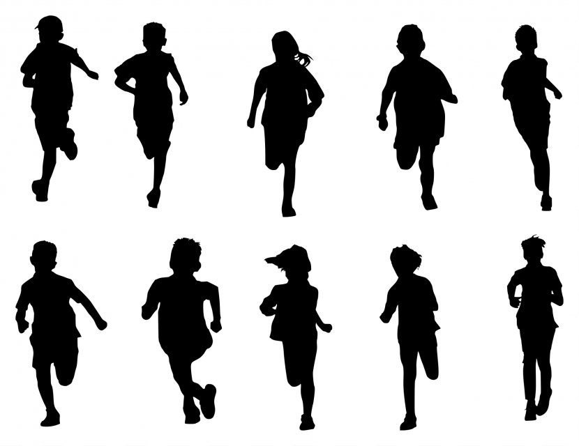 Silhouette Child Clip Art - Boy - Running Man Transparent PNG