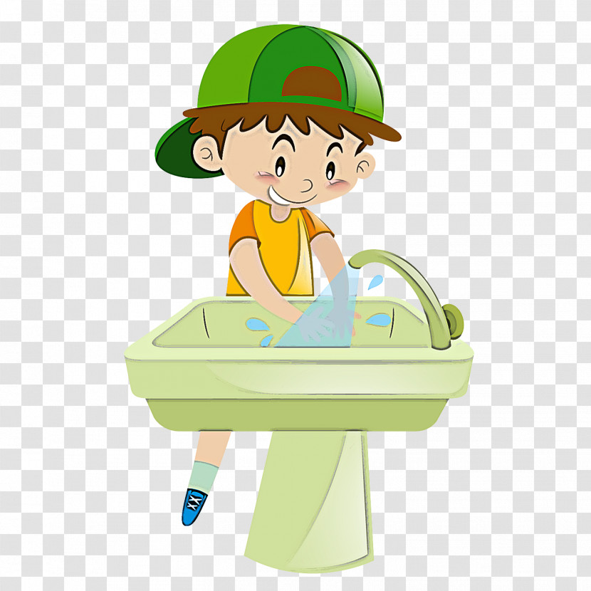 Cartoon Green Child Cleanliness Transparent PNG